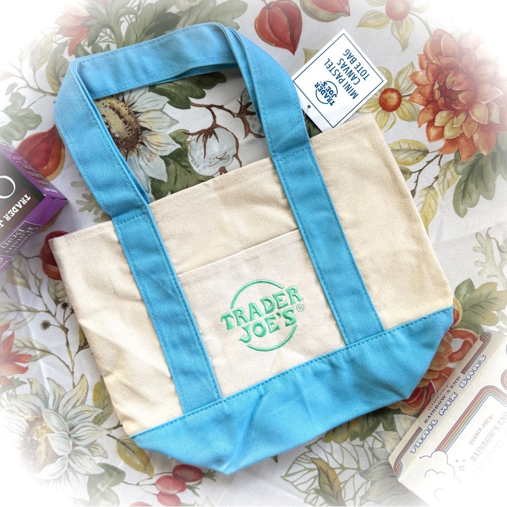 Trader Joe's Viral Trending Pastel Baby Blue Mini Tote